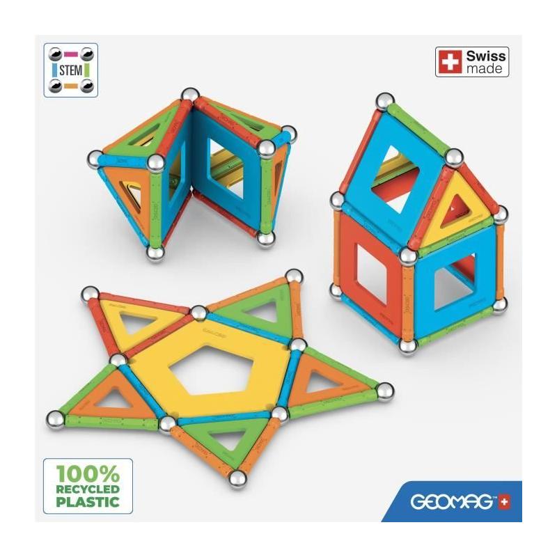 Construisez en 3D avec GEOMAG - Supercolor Panels Recycled 52 pièces