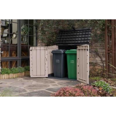 Coffre de rangement extérieur KETER 880L Beige et marron - Malle de jardin