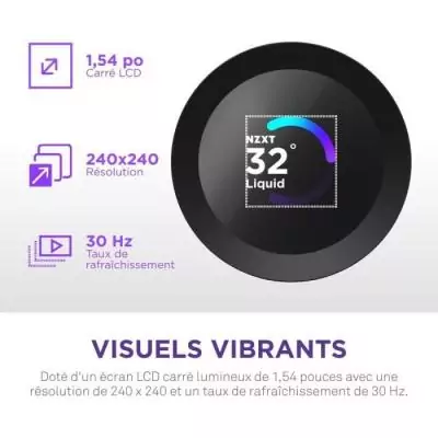 Watercooling - NZXT - RL-KN360-B2 - Kraken Plus 360 - Écran LCD 1.54 personnalisable - Noir