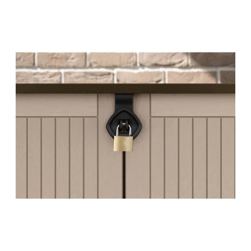 Coffre de rangement extérieur KETER 880L Beige et marron - Malle de jardin