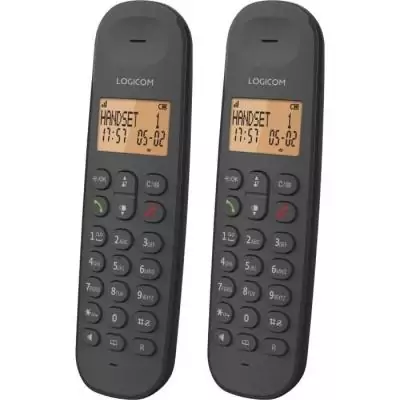 Téléphone fixe sans fil LOGICOM DECT ILOA 255T DUO - Noir - Avec répondeur