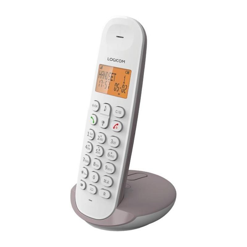 Téléphone fixe sans fil LOGICOM DECT ILOA 155T - Taupe - Avec répondeur