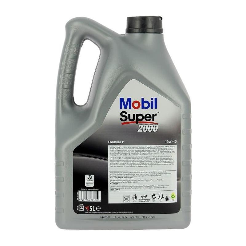 Bidon huile moteur MOBIL S2000 10W40 Formula-P - 5L - 4 saisons