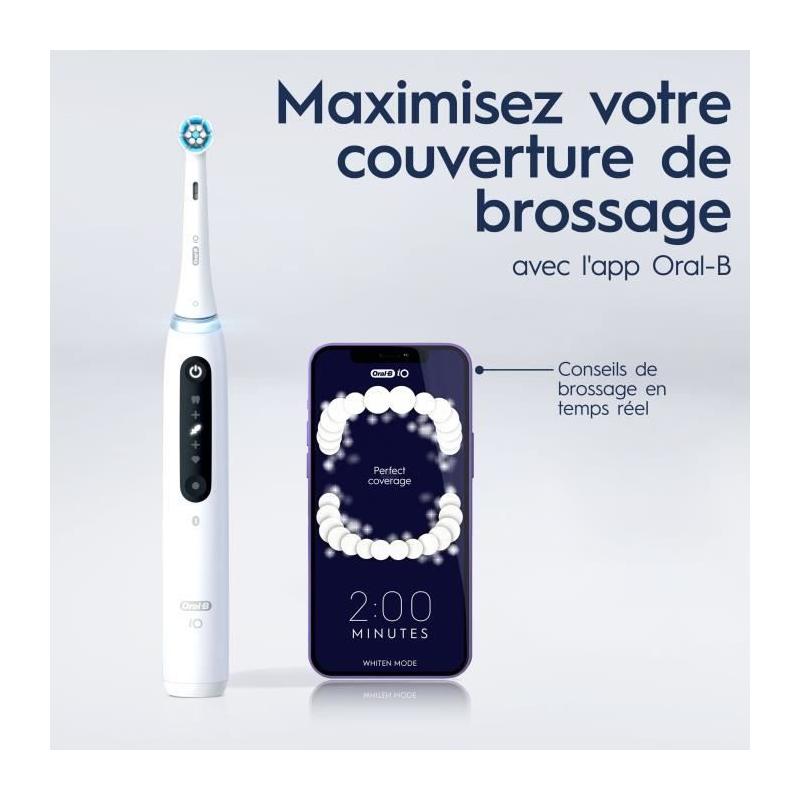 Brosse à dents électrique ORAL-B - iO5n Quite - Blanc + étui de voyage