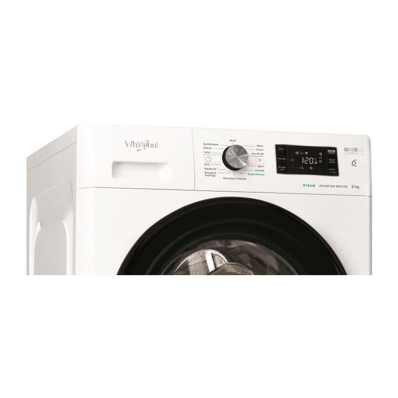 Lave-linge hublot WHIRLPOOL FFBU8258VFR - 8 kg - Induction - Classe B