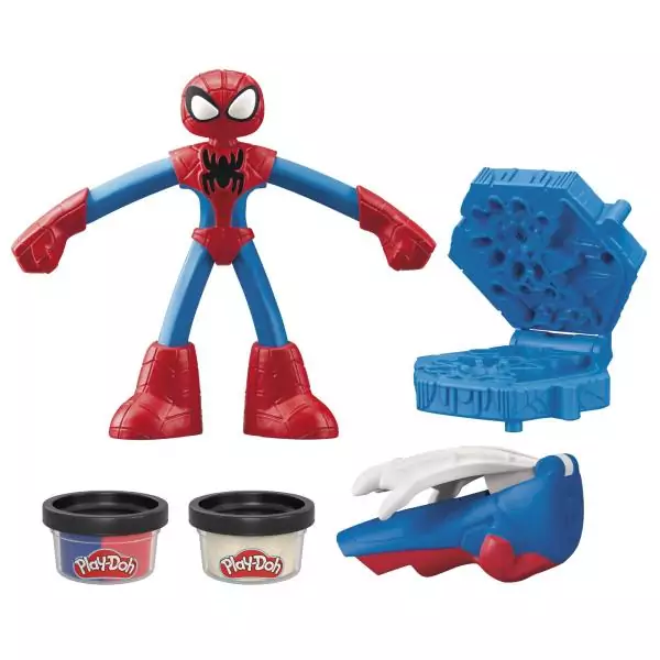 Play-Doh Spider-Man, coffret Mon créateur de toiles avec figurine flexible et pâte a modeler, des 4 ans, Marvel
