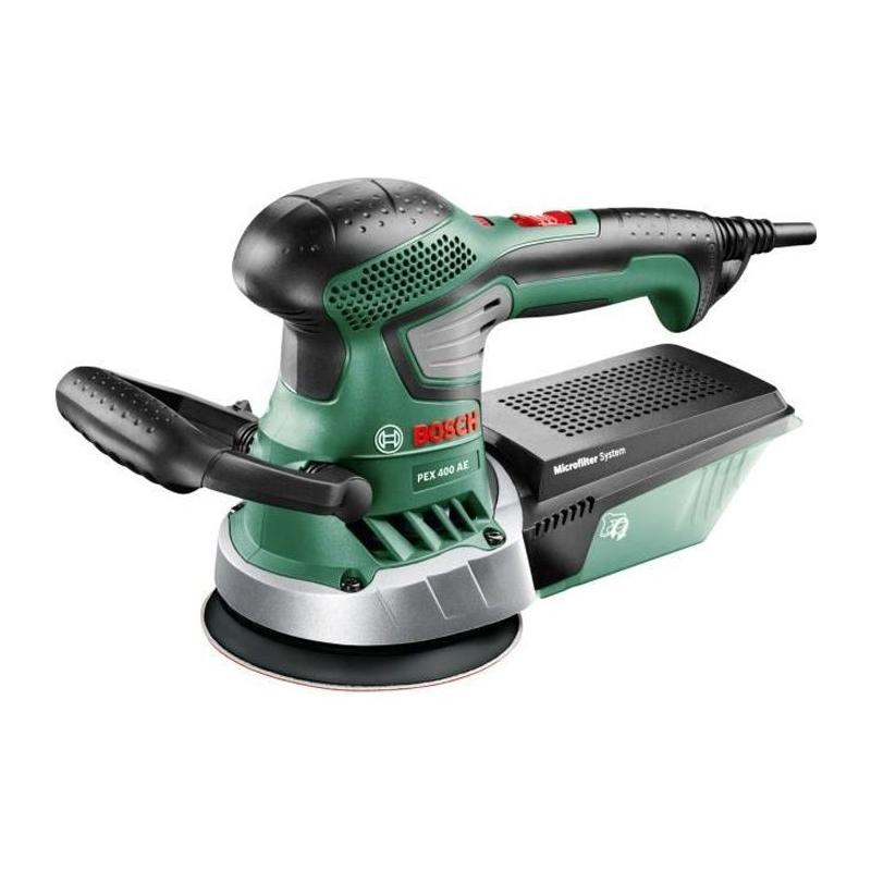 Ponceuse Excentrique Bosch PEX 400 AE (350W) avec Coffret de Rangement