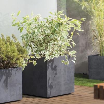 Pot de fleur Cube DEROMA Millennium R Anthracite 49 cm