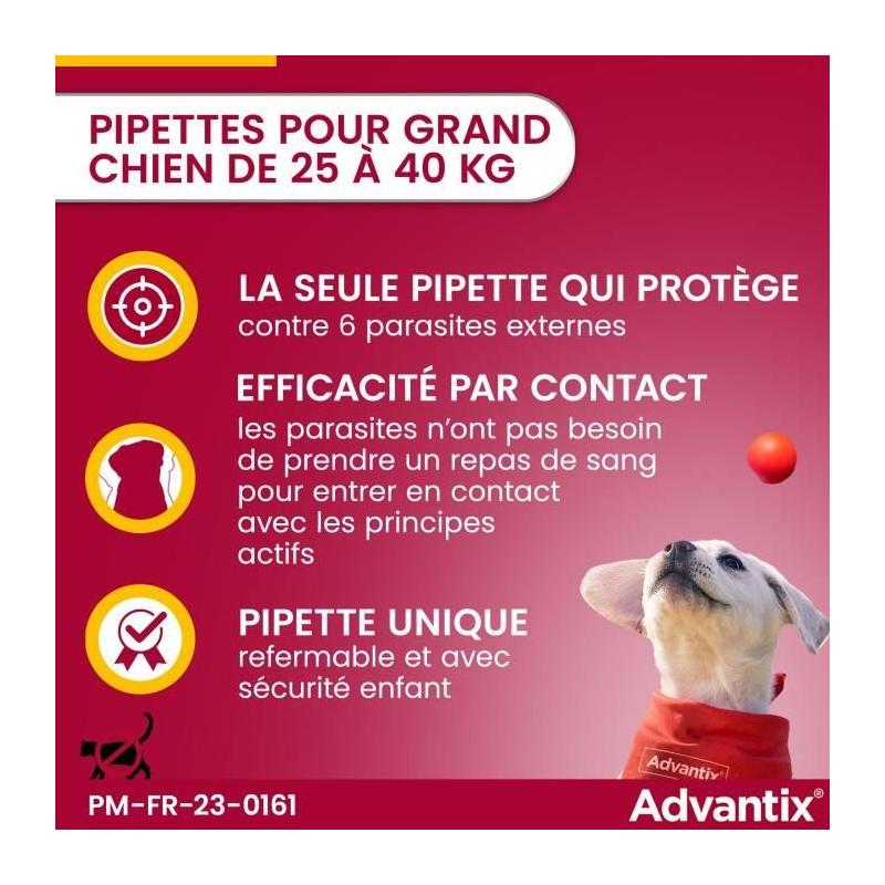 Advantix Chien Grande Race 25-40kg: Solution Antiparasitaire