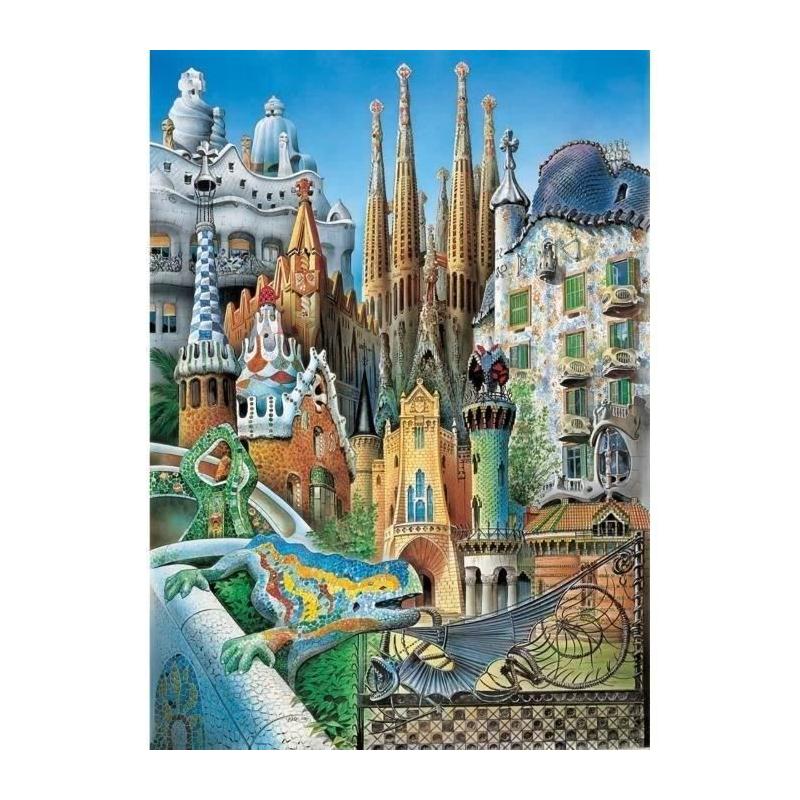 Puzzle 1000 pièces COLLAGE GAUDI - EDUCA - Architecture Espagne