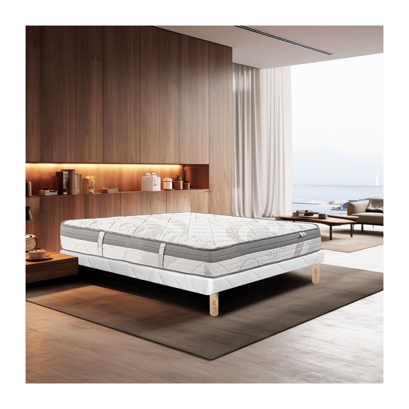Ensemble matelas + sommier VISCOPLUS 160x200 cm - Ferme - Face été/hiver