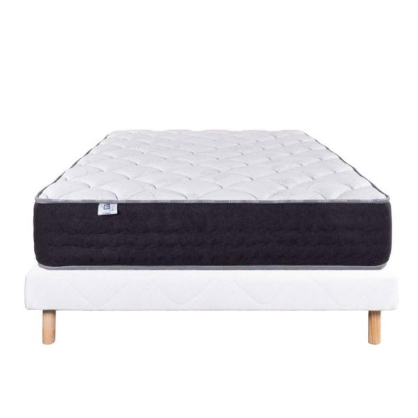 LUXURY LITERIE - Ensemble matelas + sommier - SERENITE - 140 x 190 cm - Tapissier - Ferme - Face été/hiver