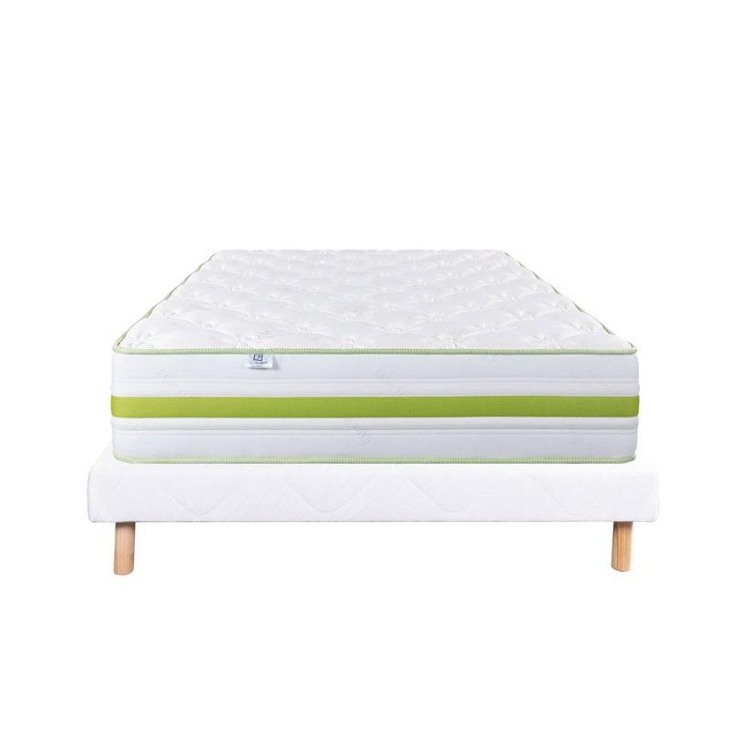 Ensemble matelas + sommier de luxe ReVERIE - 140 x 190 cm - Ferme - Textile Oeko-Tex