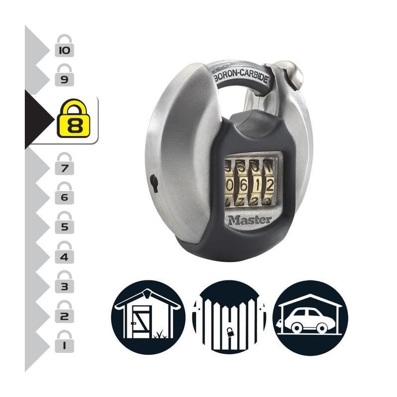 Cadenas Disque Excell 70mm en Acier Inoxydable - Master Lock M40EURDNUM