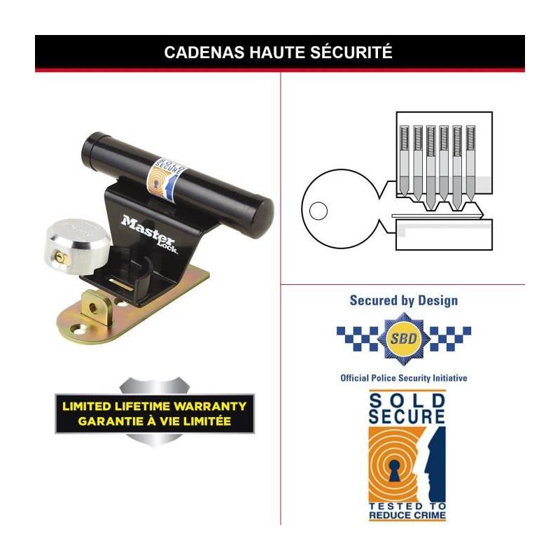 Antivol pour porte de garage basculante - MASTER LOCK - Barre de sécurité renforcée