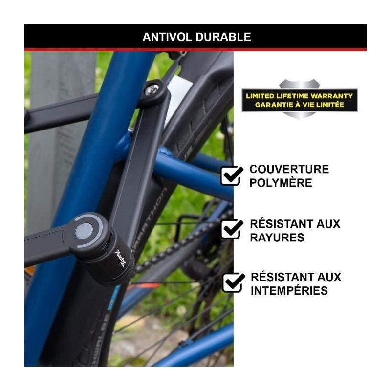 Antivol Vélo Pliable MASTER LOCK - Sécurité en Acier Trempé