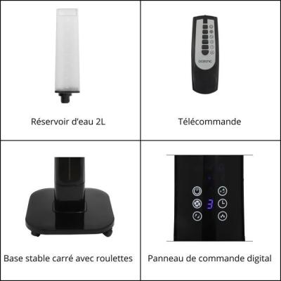 Ventilateur brumisateur sur pied 2 en 1 - Ø44 cm - 70 W - Télécommande