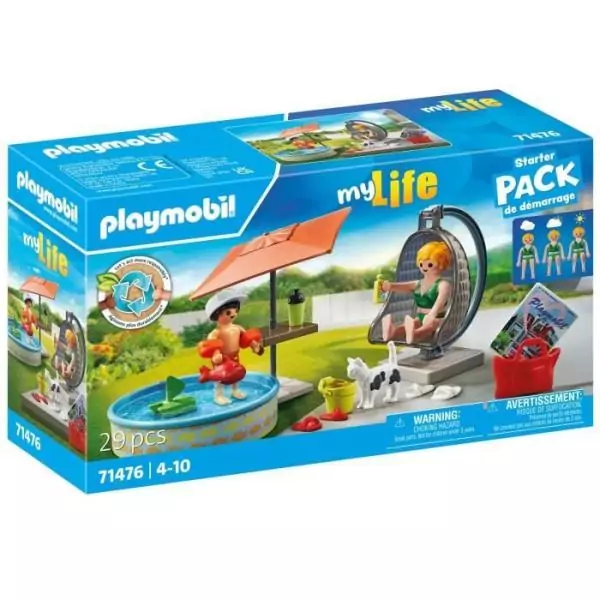 PLAYMOBIL 71476 StarterPack Maman et enfant avec fauteuil suspendu, My Life, 29 pieces, Des 4 ans