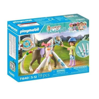 Colorie et joue avec le Cavalière et son cheval de la cascade PLAYMOBIL 71640!