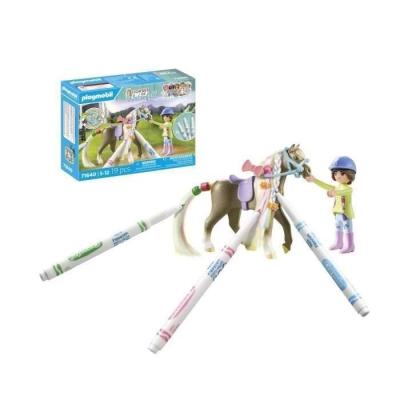 Colorie et joue avec le Cavalière et son cheval de la cascade PLAYMOBIL 71640!