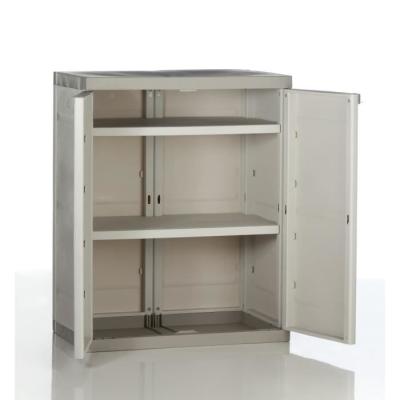 Armoire basse 2 portes TITANIUM Plastiken Beige/Taupe