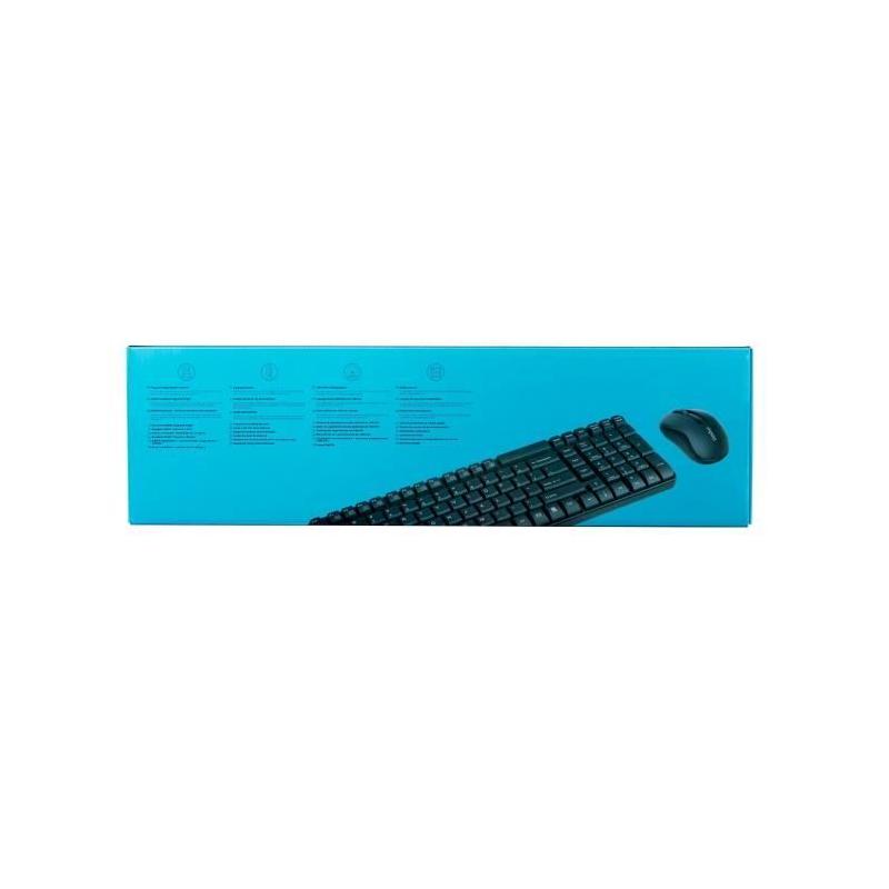 Ensemble clavier souris sans fil Rapoo X1800S, idéal avec pavé numérique, tout en noir. Dimensions compactes et pratiques pour u