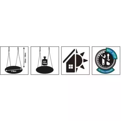 Balançoire SCHILDKRÖT - Nid d'oiseau 90cm - Amusement garanti