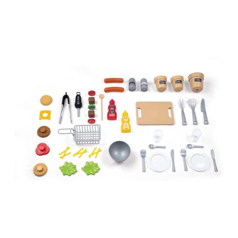 Cuisine d'Extérieur Évolutive Smoby - Grill et Plancha - 40 Accessoires - Fabriqué en France