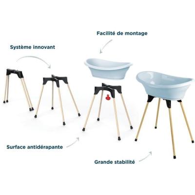 Kit baignoire VASCO Fleur Bleue - 3 en 1 - Bleu - Made in France