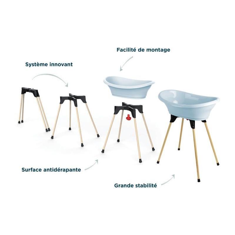 Kit baignoire VASCO Fleur Bleue - 3 en 1 - Bleu - Made in France