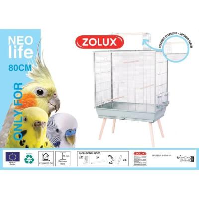 Cage surélevée pour oiseau Zolux - Vert - Spacieuse et design