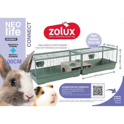 Cage rongeur Zolux Néolife Connect - Pour lapin et cochon d'Inde