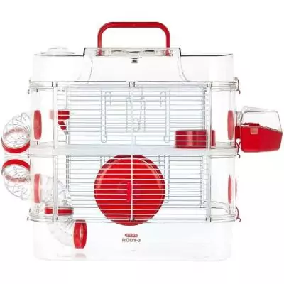 Cage Rody3 duo pour petits rongeurs - Grenadine - L 41 x l 27 x H 40,5 cm Cage Rody3 duo pour petits rongeurs - Grenadine - L 41 x l 27 x H 40,5 cm