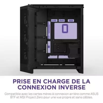 Boitier moyen-tour - NZXT - CM-H92FB-R1 - H9 Flow RGB - Double chambre - Ventilateurs RGB inclus - Noir Boitier moyen-tour - NZXT - CM-H92FB-R1 - H9 Flow RGB - Double chambre - Ventilateurs RGB inclus - Noir