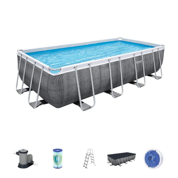 Bestway 56998 piscine hors sol Rectangle 14812 L Gris