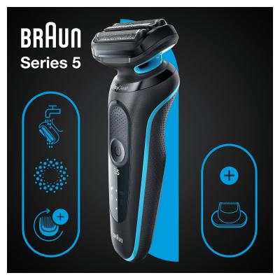 Braun Series 5 51-M1200s rasoir pour homme Rasoir à grille Tondeuse Noir, Bleu