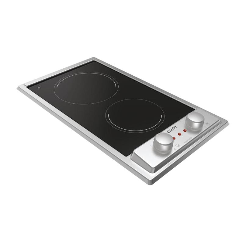 Candy CH32XK Plaque de cuisson Timeless Vitrocéramique, 2 zones, Noir, Vetroceramic