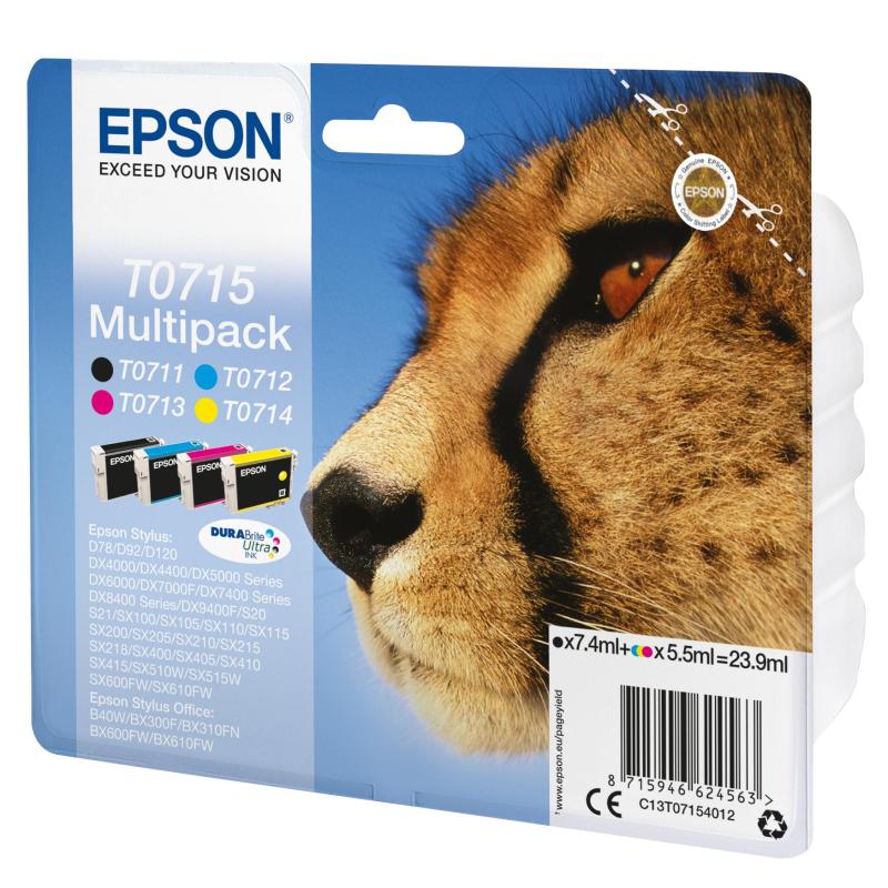 Epson Multipack "Guépard" (T0715) - Encres DURABrite Ultra N, C, M, J