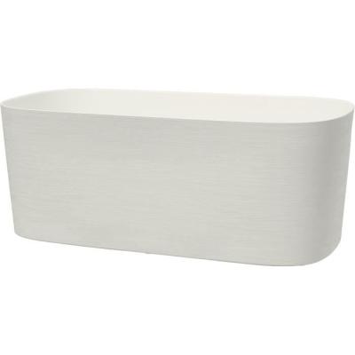 Jardinière avec réserve d'eau 100% recyclable - Blanc 50 x 17 cm