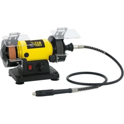 Mini touret à meuler FARTOOLS MBG120 - 120W - 75mm : Meule et brosse inclus