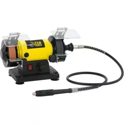 Mini touret à meuler FARTOOLS MBG120 - 120W - 75mm : Meule et brosse inclus