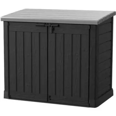 Coffre de rangement extérieur KETER 1200L Noir et gris - Range Poubelles ou vélo