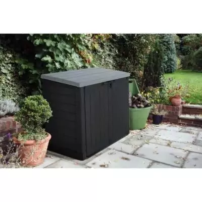 Coffre de rangement extérieur KETER 1200L Noir et gris - Range Poubelles ou vélo