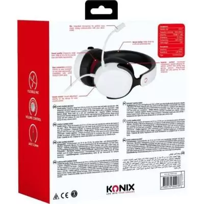 Casque gamer KONIX Nexus Nintendo Switch 2 Blanc