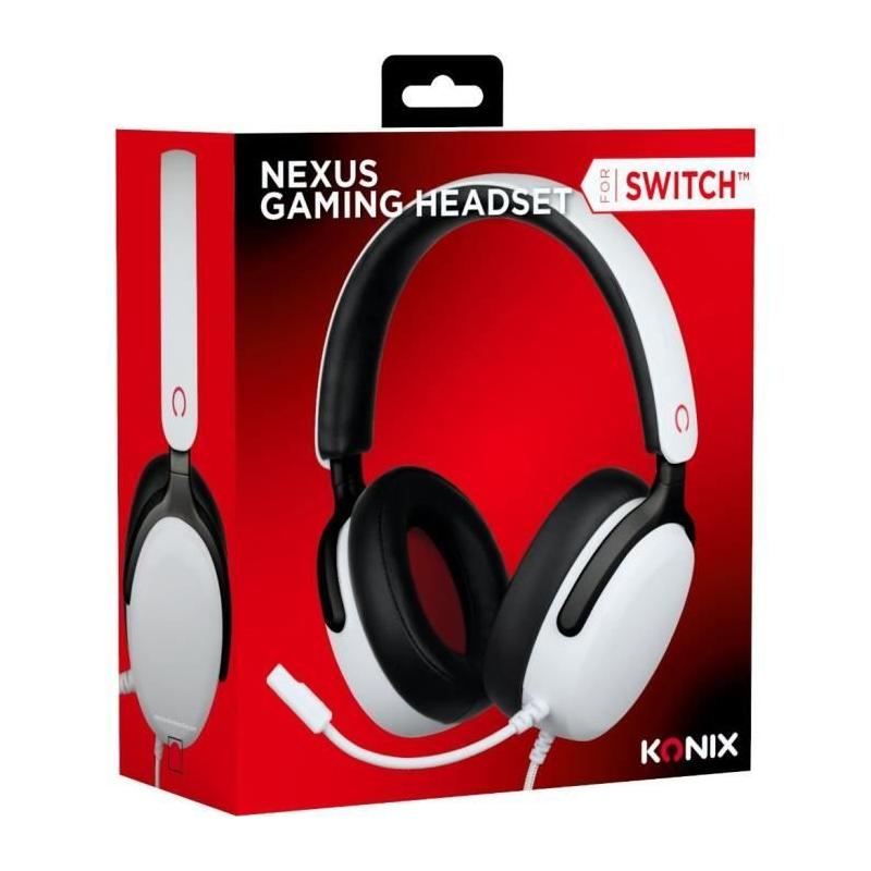 Casque gamer KONIX Nexus Nintendo Switch 2 Blanc