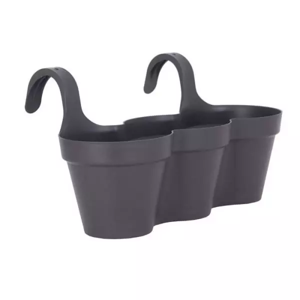 ARTEVASI Pot de fleurs pour balcon CAPRI Individ - Gris anthracite - 11L - 30,5 x 54 x H 28 cm