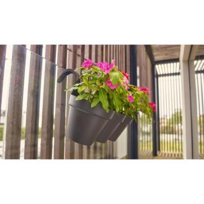 Pot de fleurs pour balcon Capri Individ - 30,5 x 54 x H 28 cm - Gris anthracite