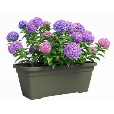 Jardinière élégante en plastique vert - Rectangulaire - 77,9 x 24 x 22cm
