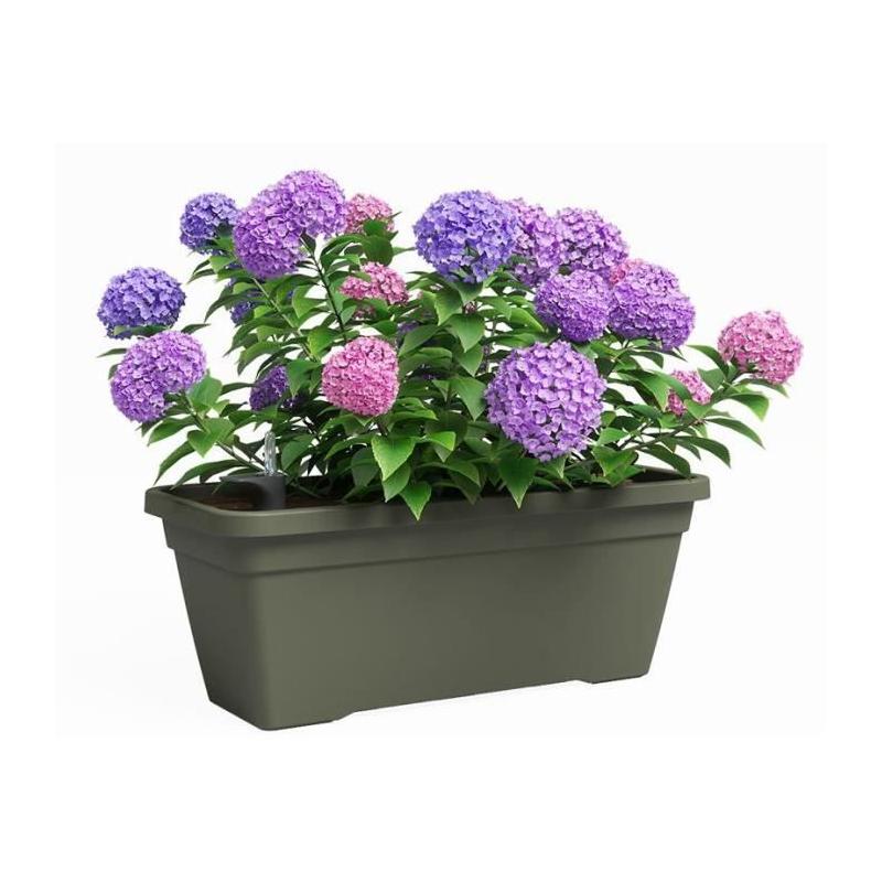 Jardinière élégante en plastique vert - Rectangulaire - 77,9 x 24 x 22cm