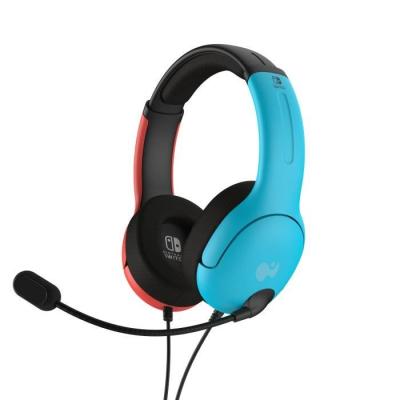Casque gaming filaire PDP Airlite Nintendo Switch - Bleu néon et rouge